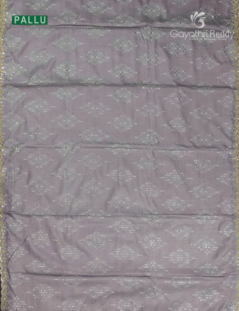 Pure Desi Tussar Fancy Saree in Pastel Grey