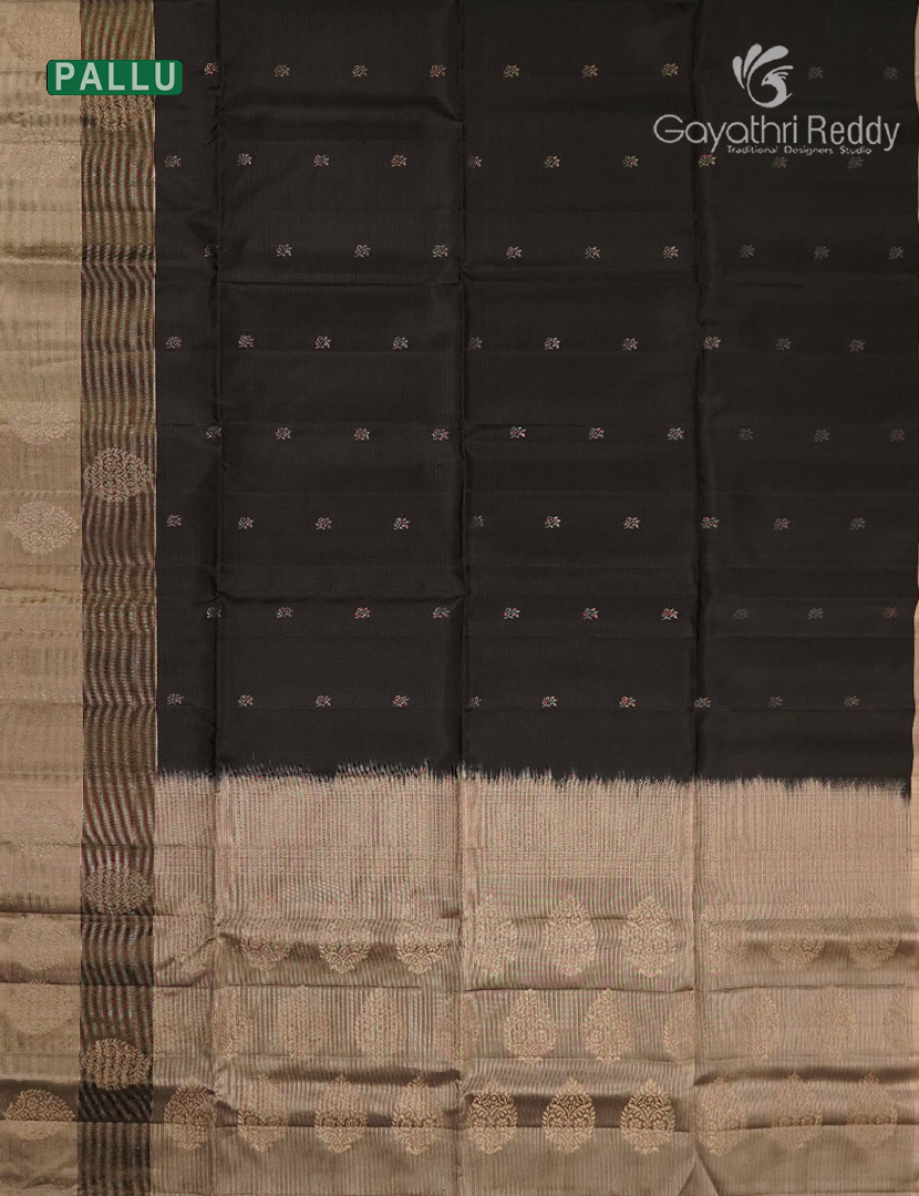 Pure  Kanchipuram Light Weight Silk Saree in Black