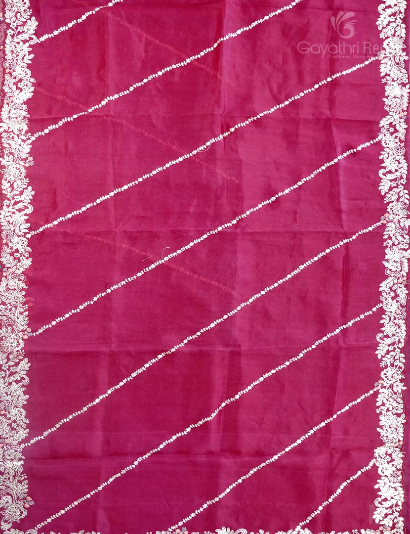 PURE ORGANZA SILK FANCY WITH READYMADE BLOUSE-POF145