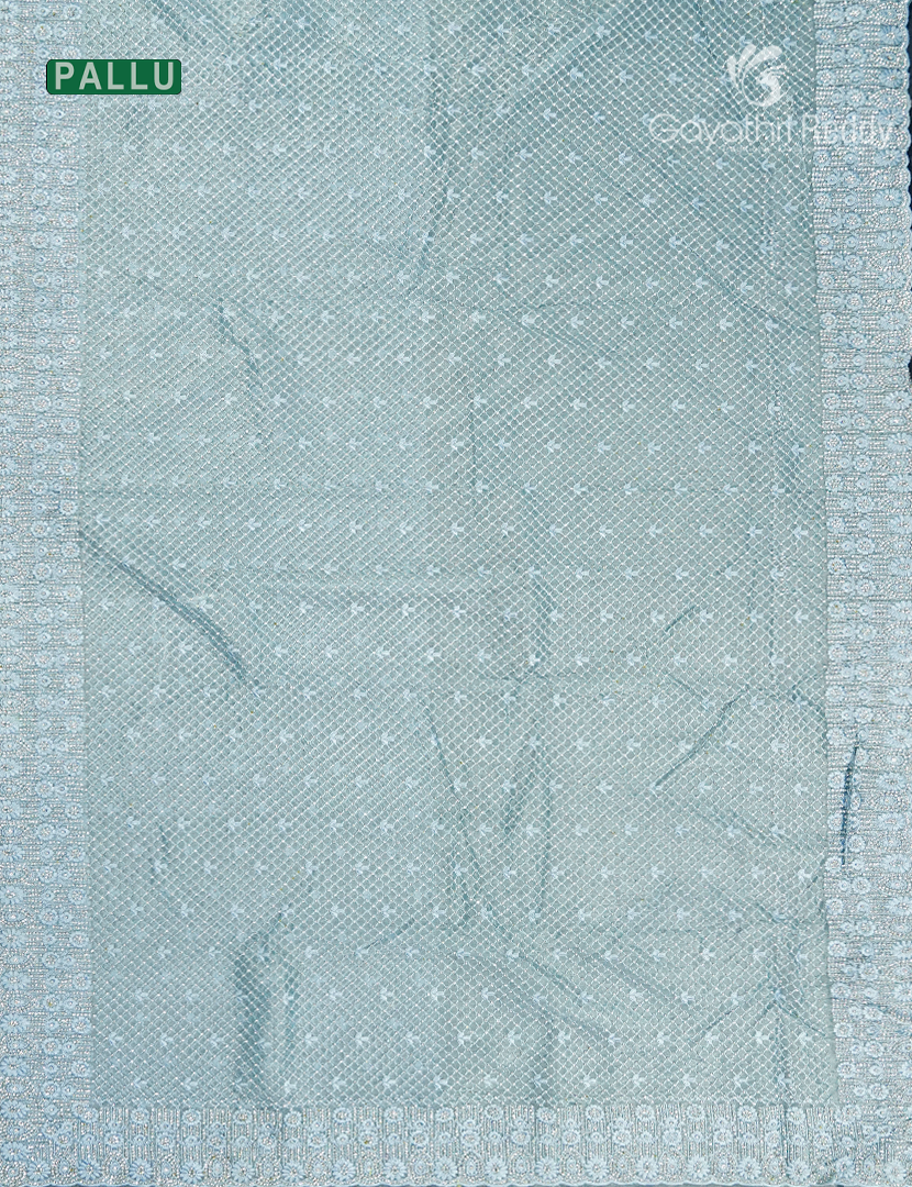 Glass Organza Saree in Powder Blue