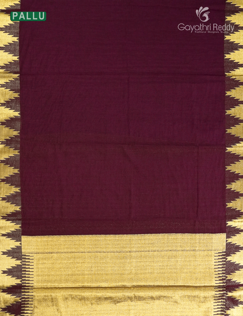 Semi Tussar Saree in Burgundy