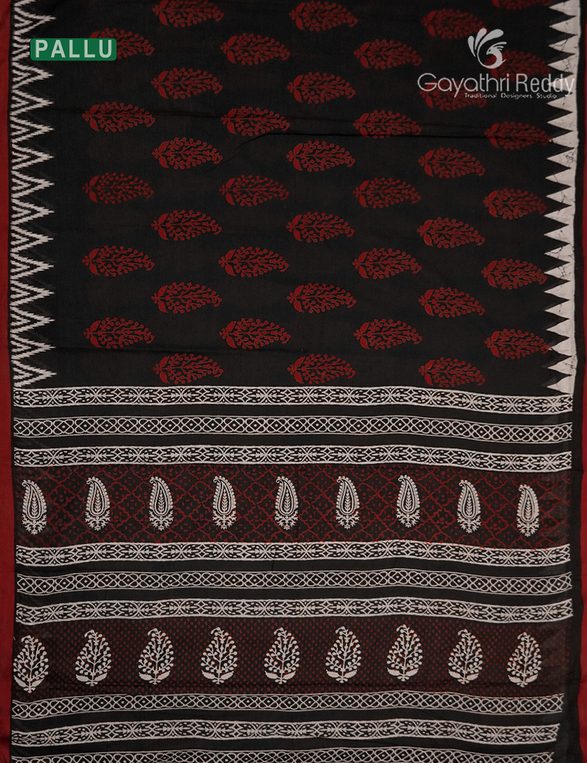 Vidharbha Cotton Saree in Black