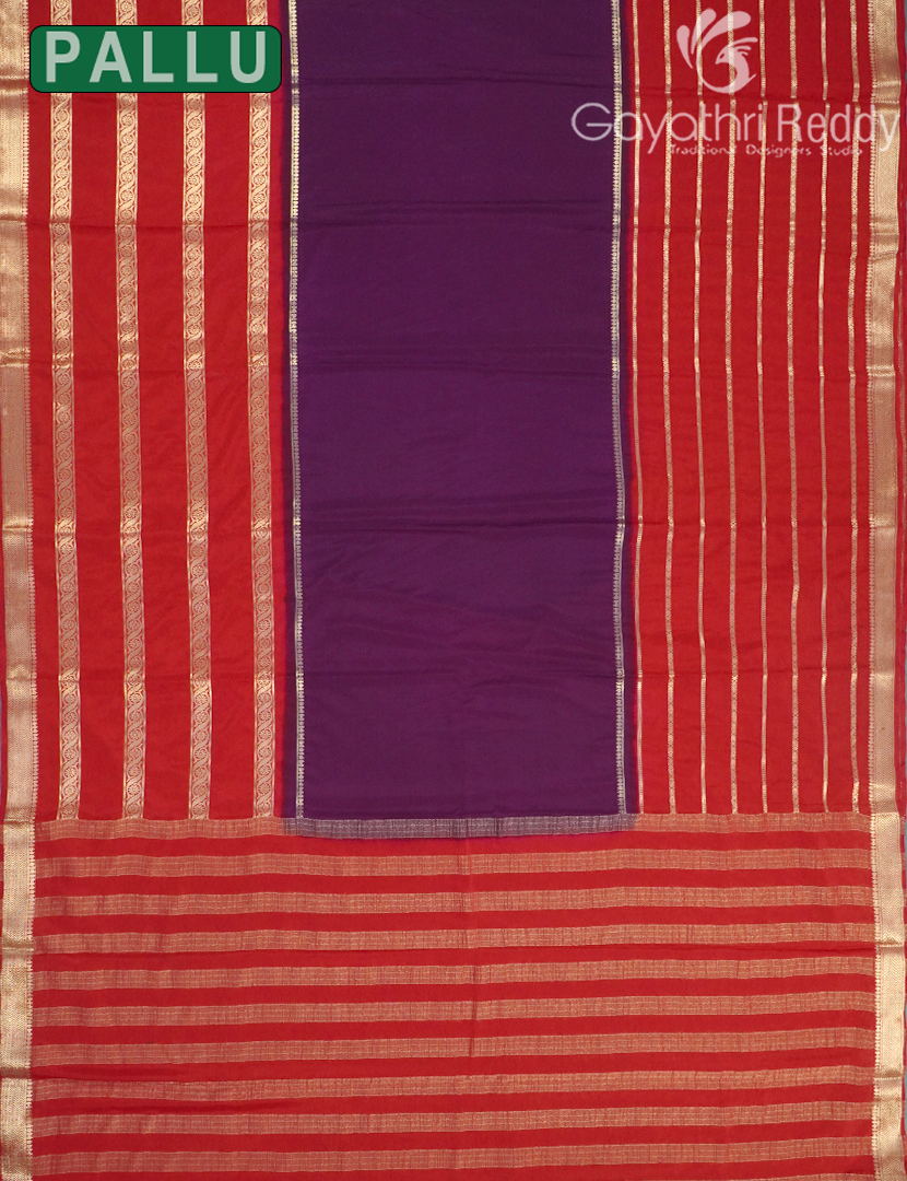 SEMI MYSORE CRAPE SAREE-SMC348