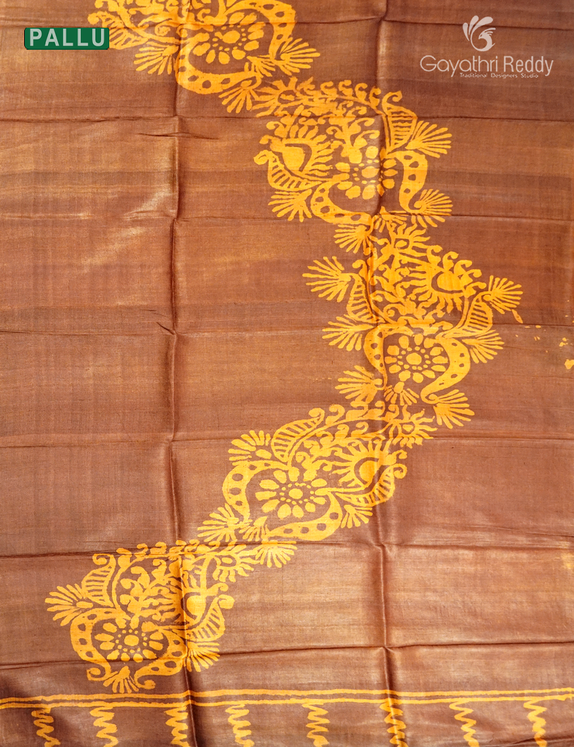 PURE DESI TUSSAR PRINTED SAREE-TS1579