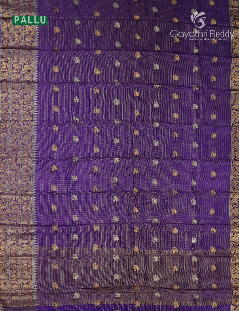 Semi Mysore Crepe Saree in Purple