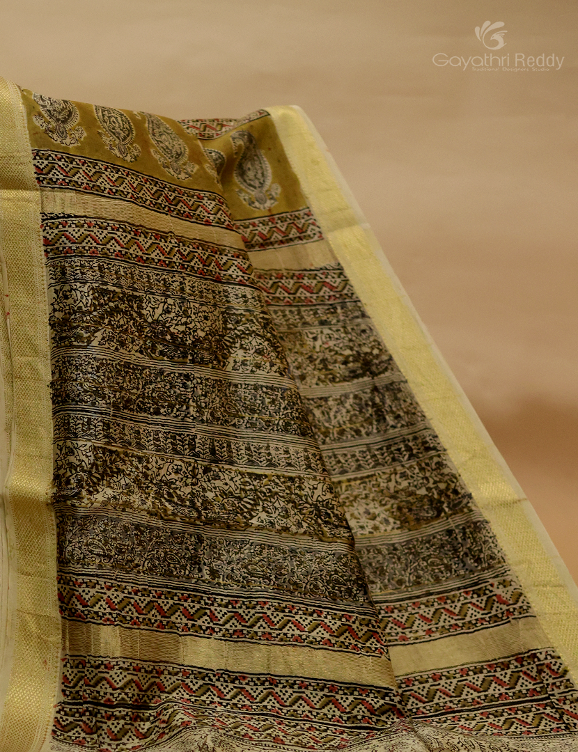 PURE KALAMKARI CHANDERI-KCS39