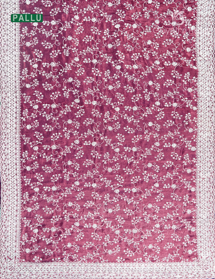 Semi Tissue Fancy Saree in Majenta