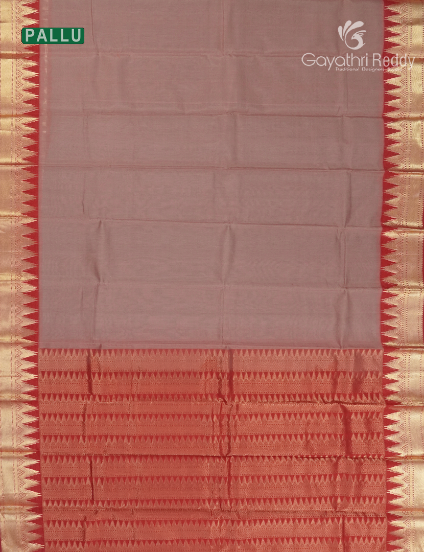 Pure Kanchipuram Sico Saree in Pastel Blush Pink and Red