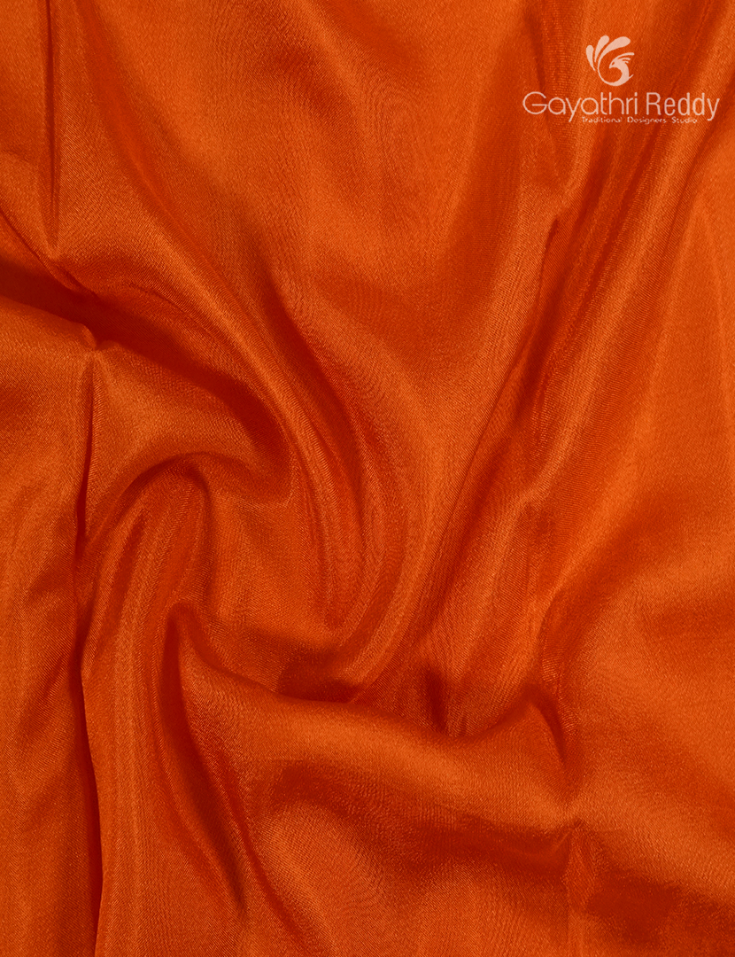 Semi Mysore Crepe Saree in Orange