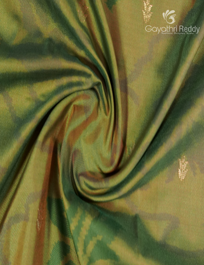 Semi Kanchipuram Art Silk Saree in Mehendi Green