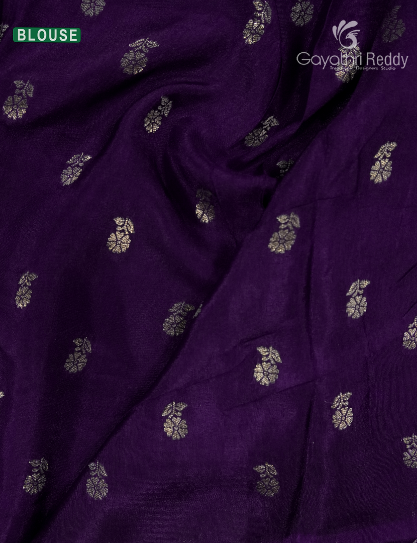 Semi Mysore Crepe Saree in Deep Violet