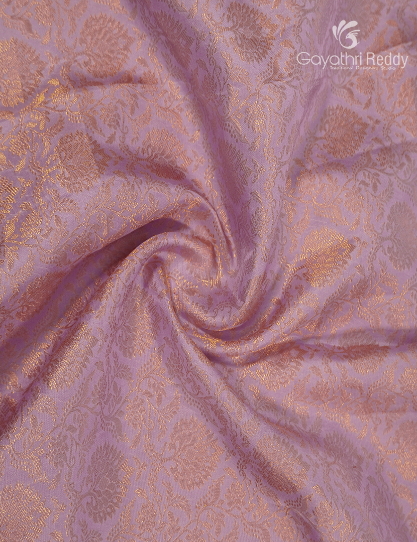 Pure Kanchipuram Bridal Silk Saree in Baby Pink and Purple
