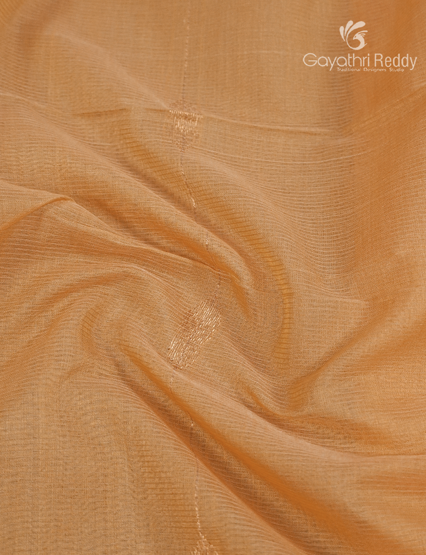 Pure Chanderi Sico Saree in Pastel Peach and Turquoise