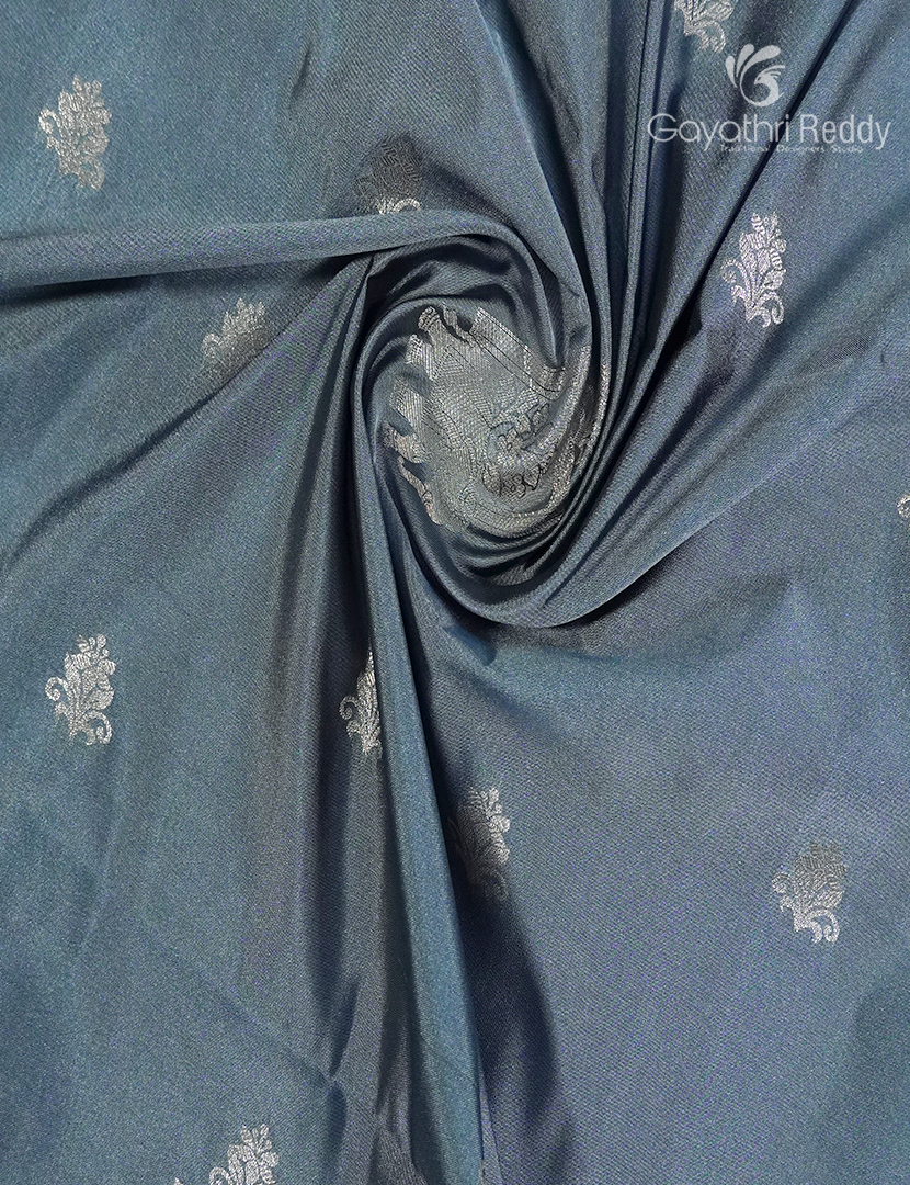 Soft Silk Saree in Grey and Red