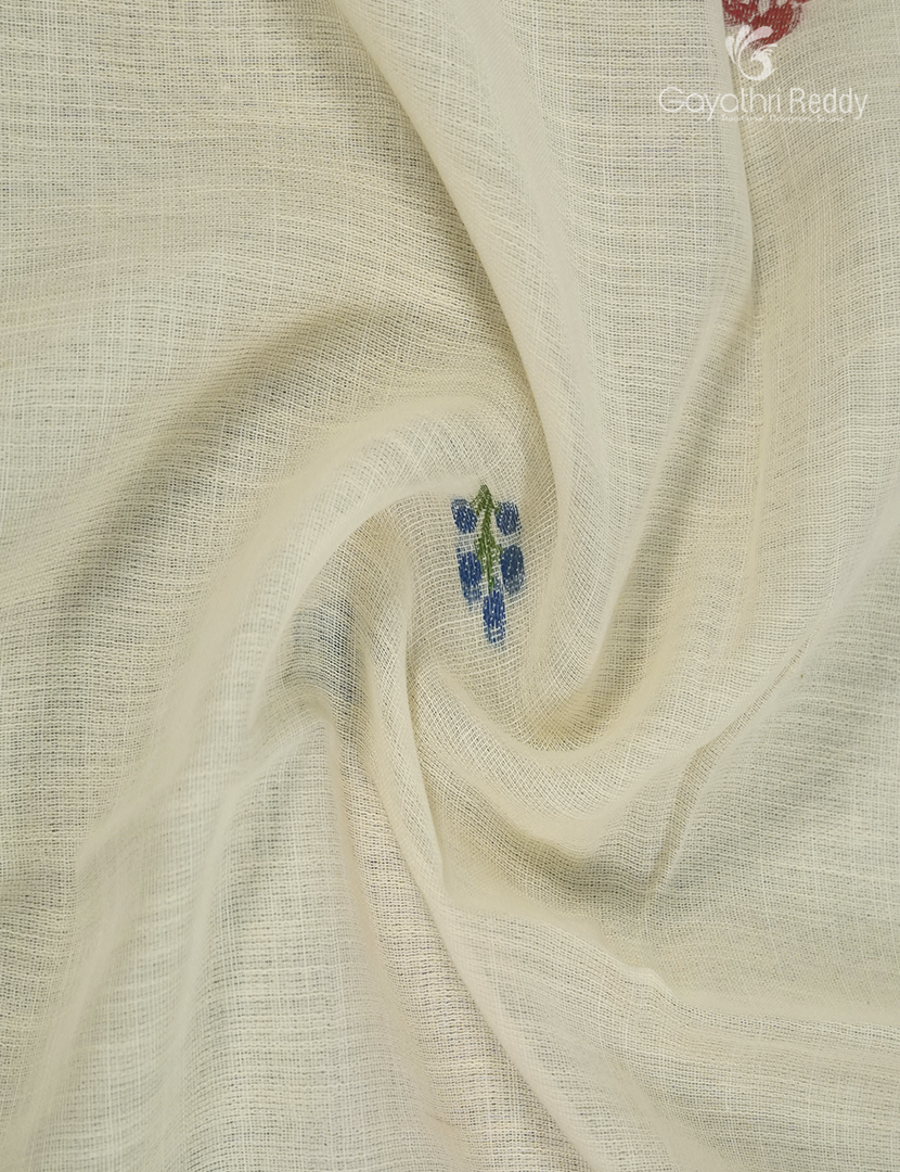 Pure Linen Saree in Cream