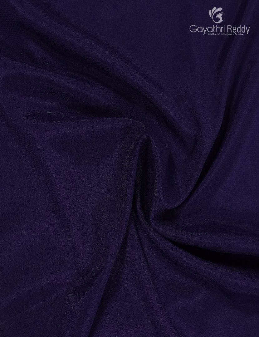 Semi Mysore Crepe Saree in Deep Navy Blue