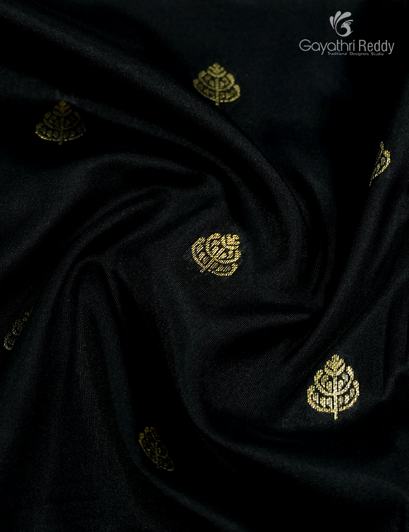Semi Kanchipuram Silk Fancy  Saree in Black