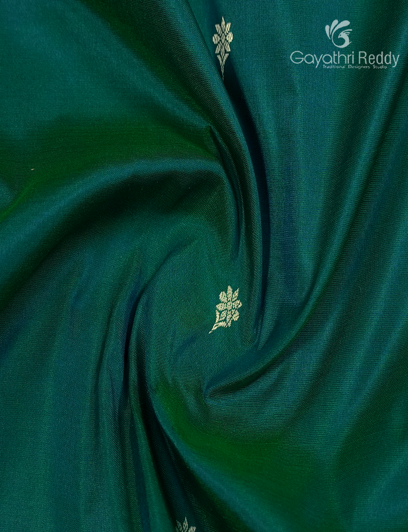 Pure Banaras Katan Silk Saree in Deep Rama Green