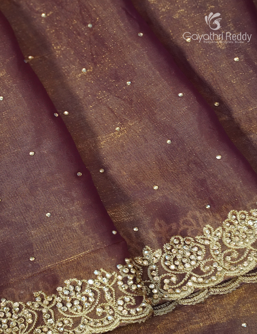 Tissue Fancy Saree in Rose Gold