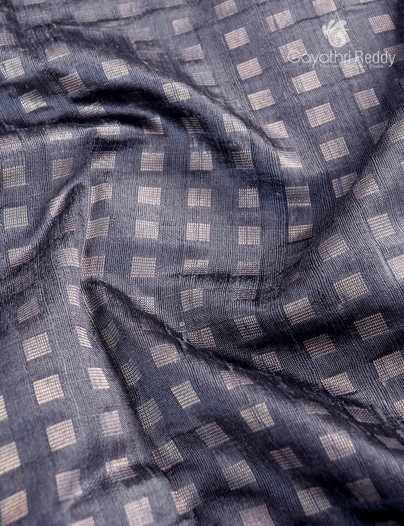 Pure Khadi Pattu Saree in Steel Grey