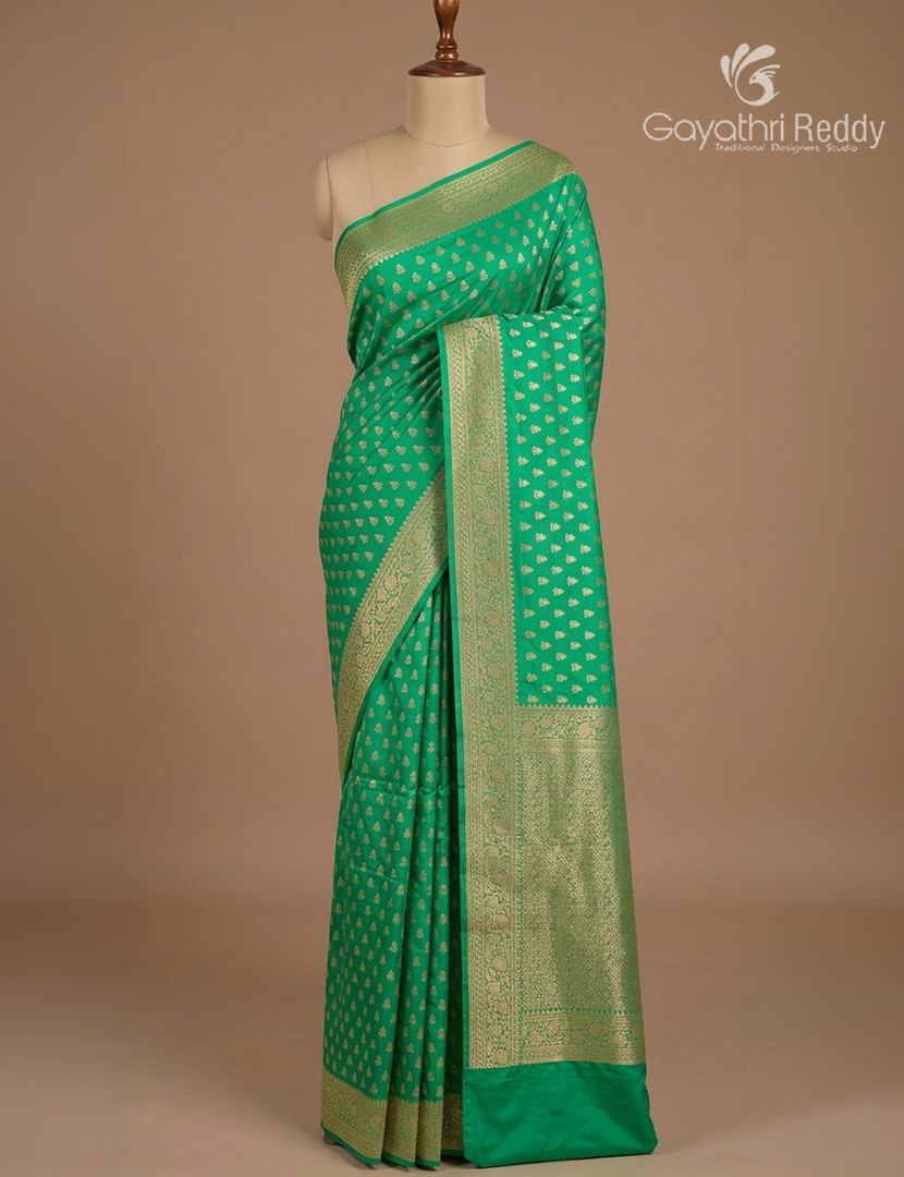 Banaras Georgette Saree in Sea Foam Green