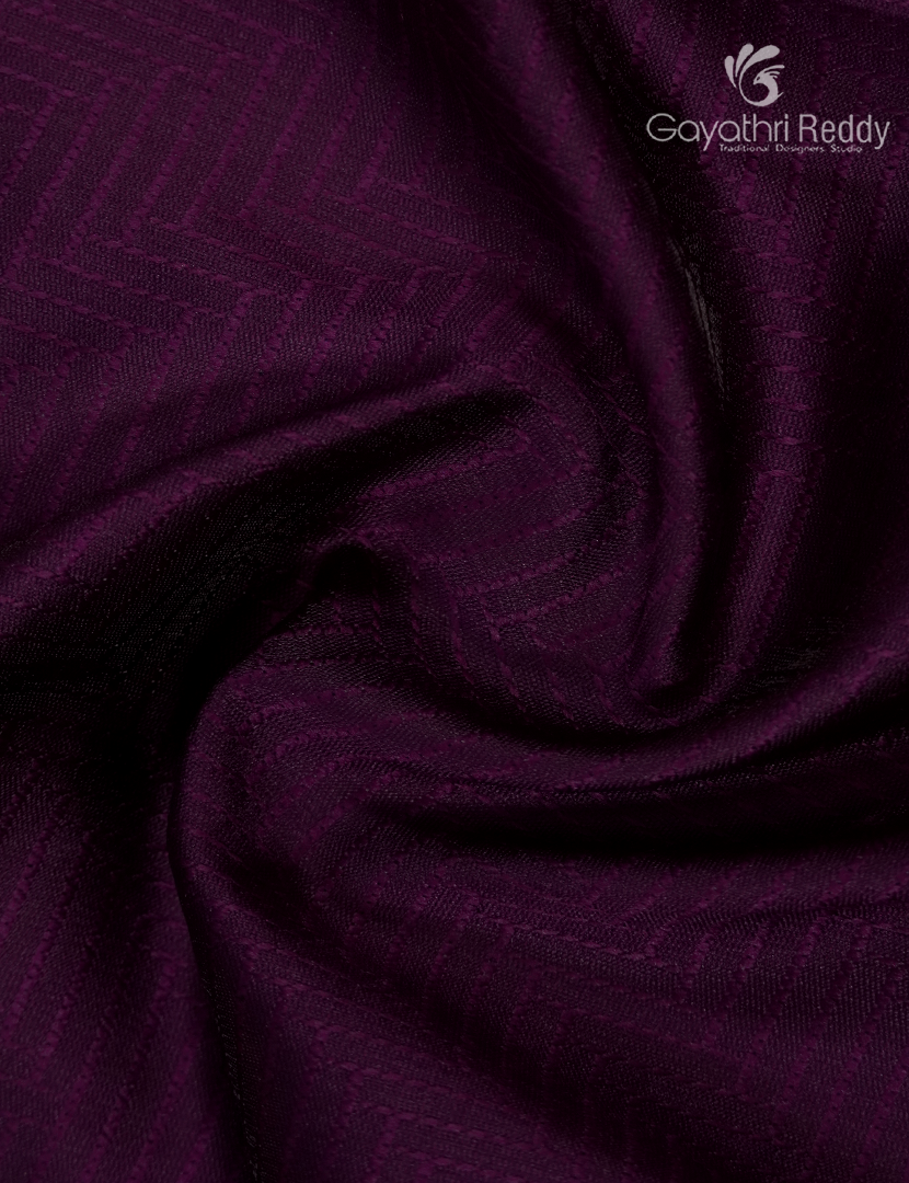 Semi Katan Silk Saree in Deep Plum and Red