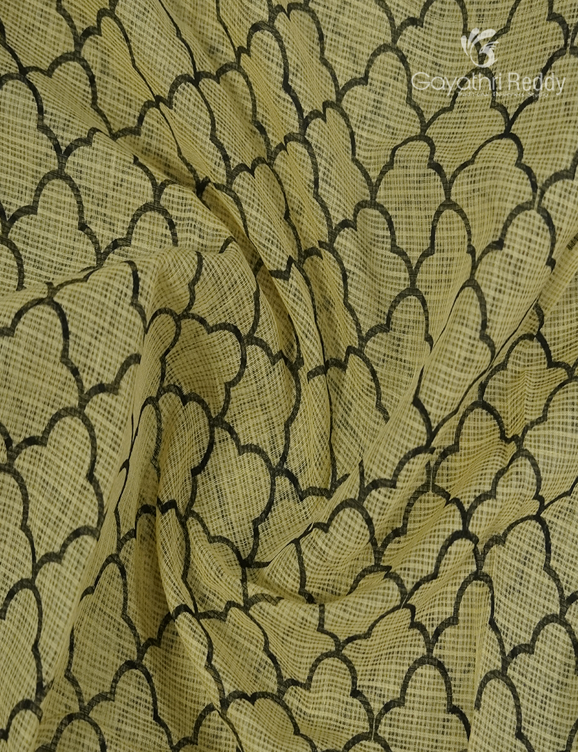 Premium Quality Cotton Kota Saree in Beige and Rust Orange