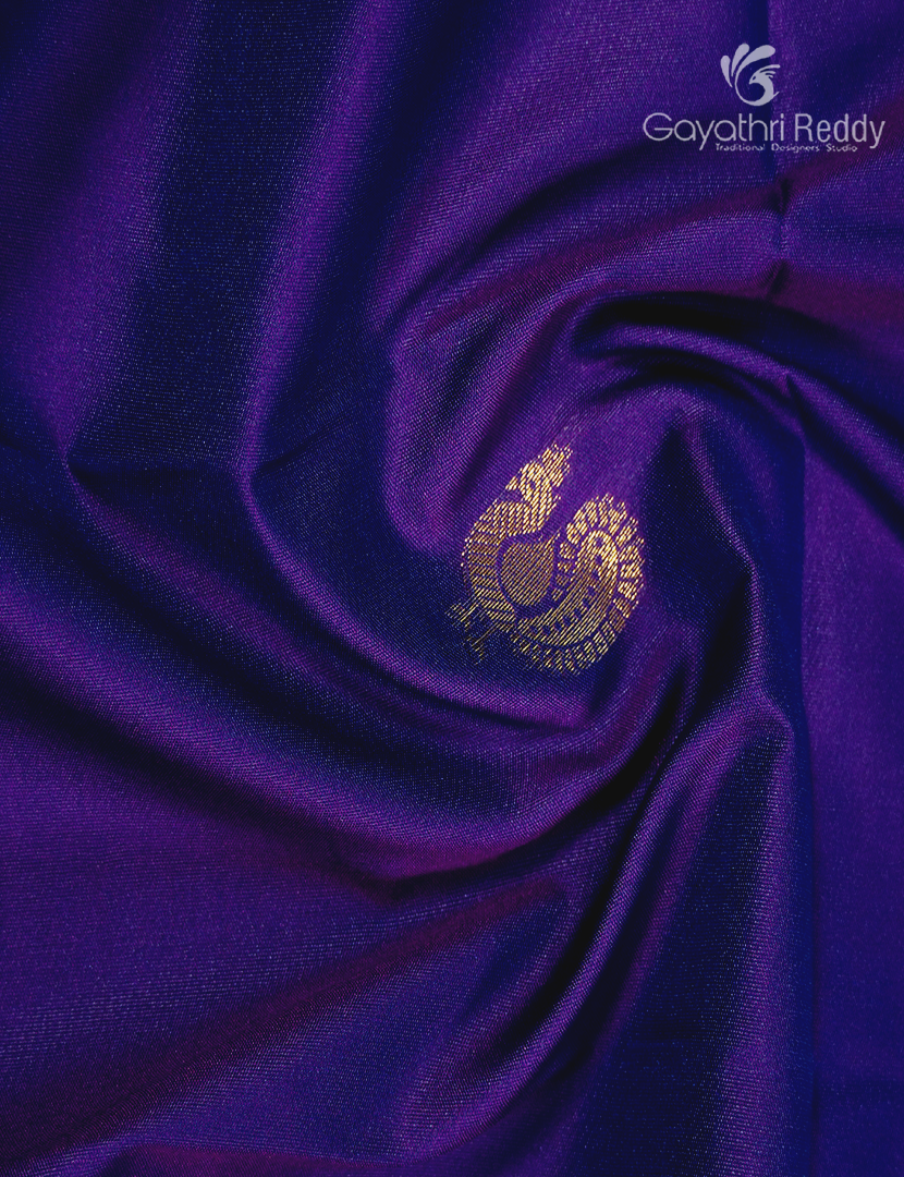 Semi Kanchipuram Art Silk Saree in Violet