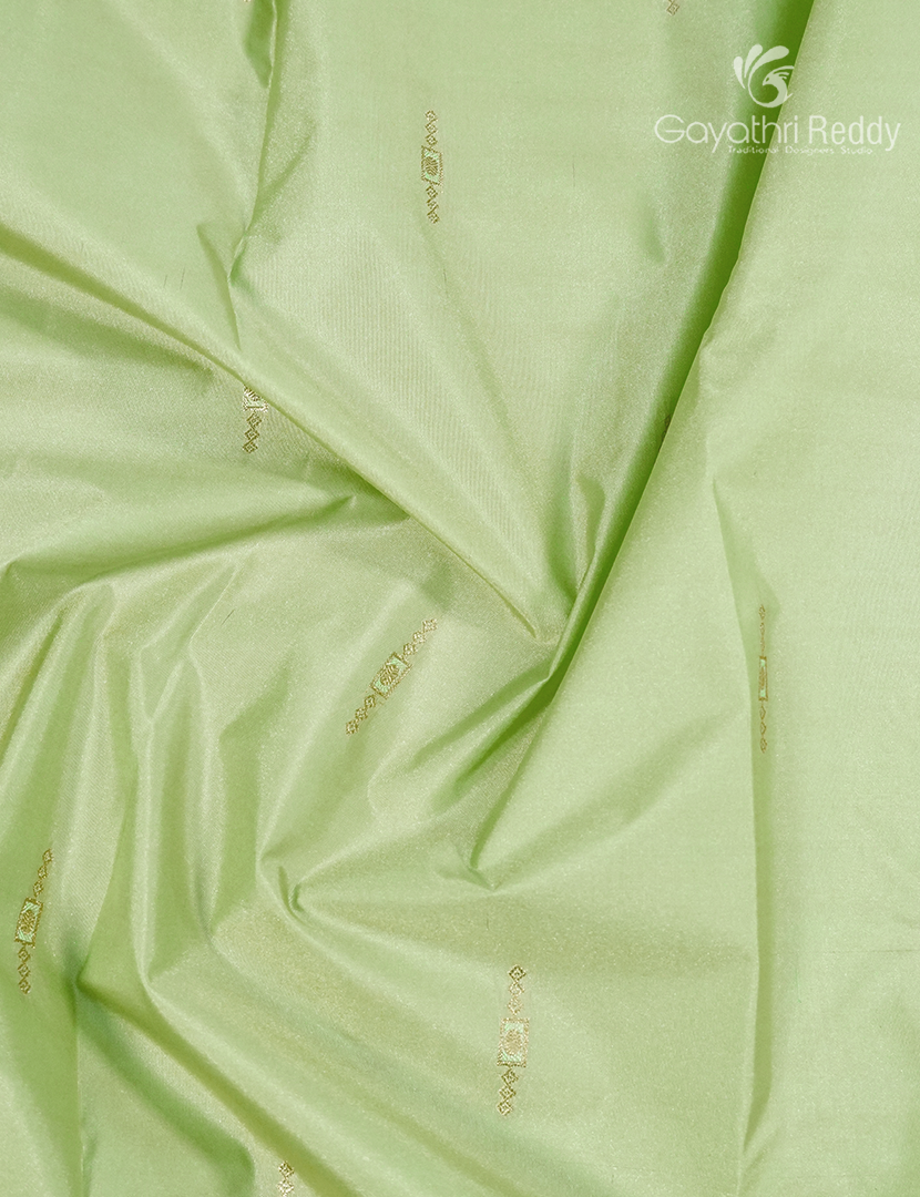 Semi Kanchipuram Silk Saree in Mint Green and Purple