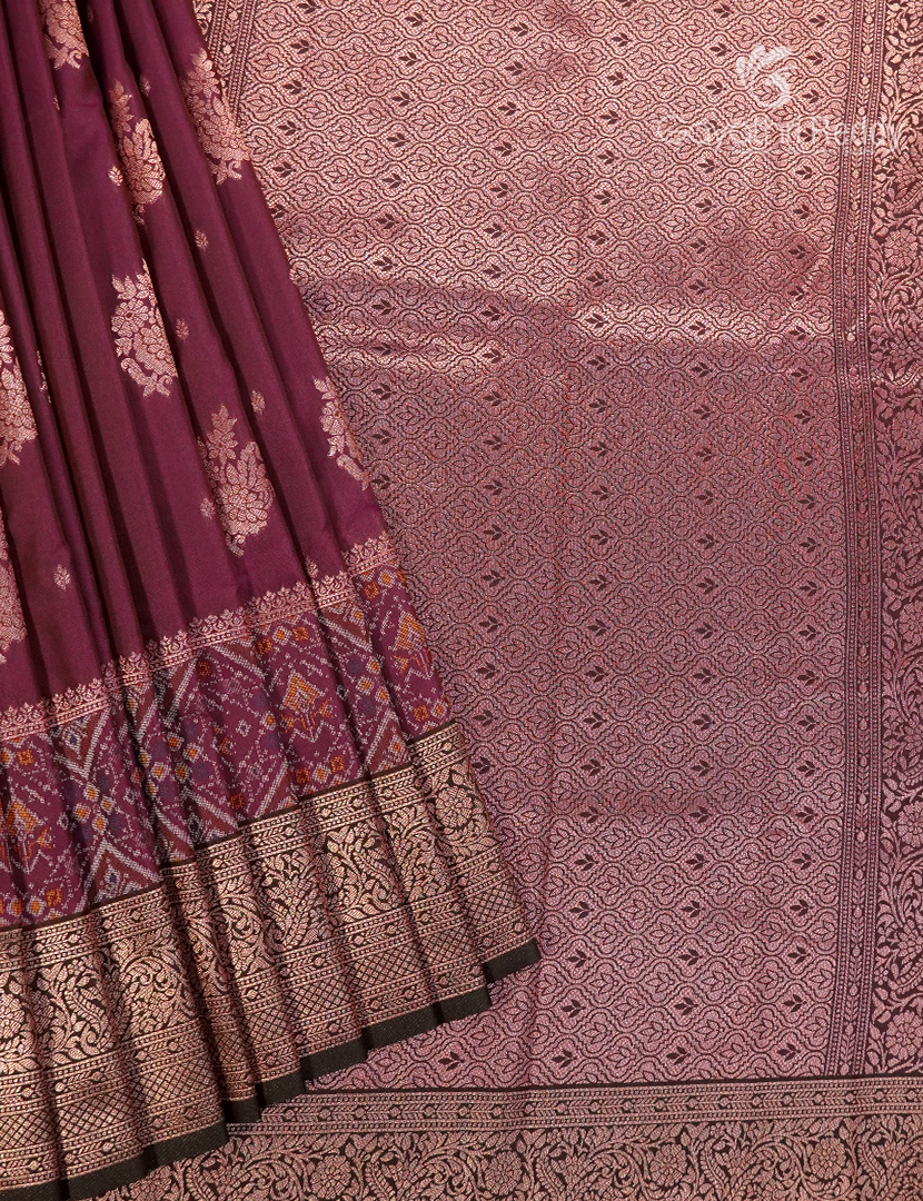 Semi Kanchipuram Art Silk Saree in Deep Maroon