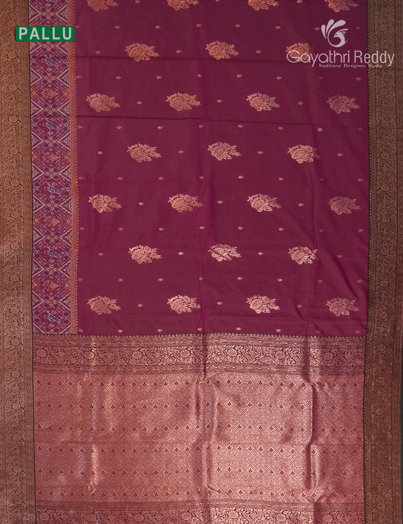 Semi Kanchipuram Art Silk Saree in Deep Maroon