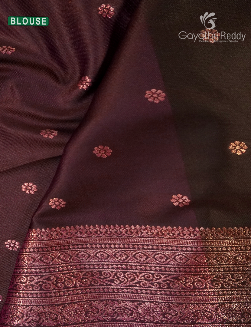 Semi Kanchipuram Art Silk Saree in Deep Maroon