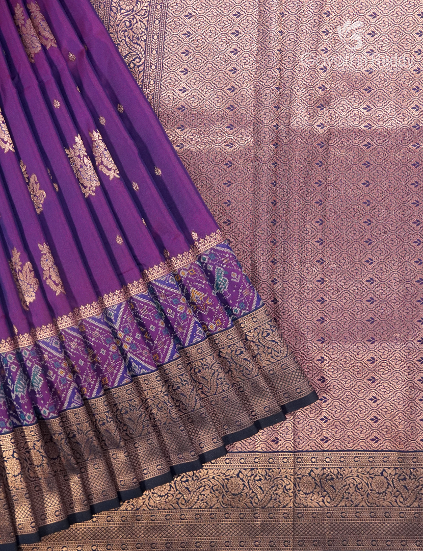 Semi Kanchipuram Art Silk Saree in Purple