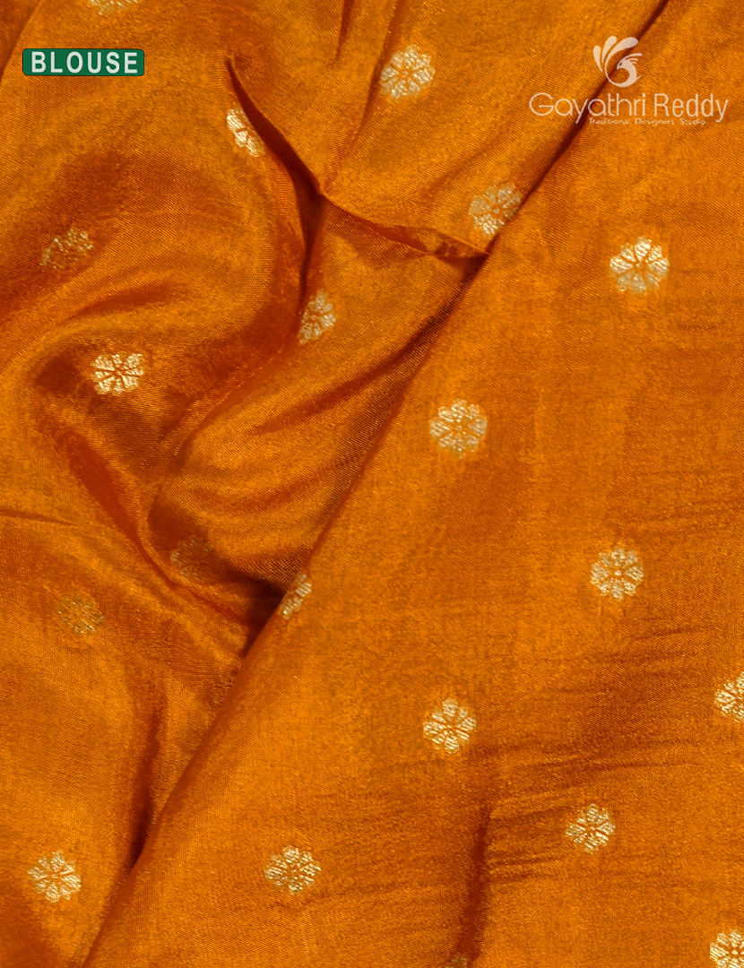 Semi Mysore Crepe Saree in Turmeric