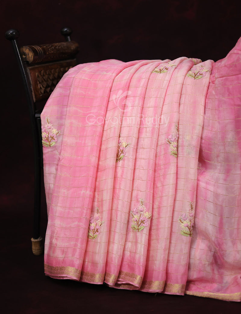 Elegant Mysore Chiffon Saree with Zari & Chit Pallu | Latest Collection