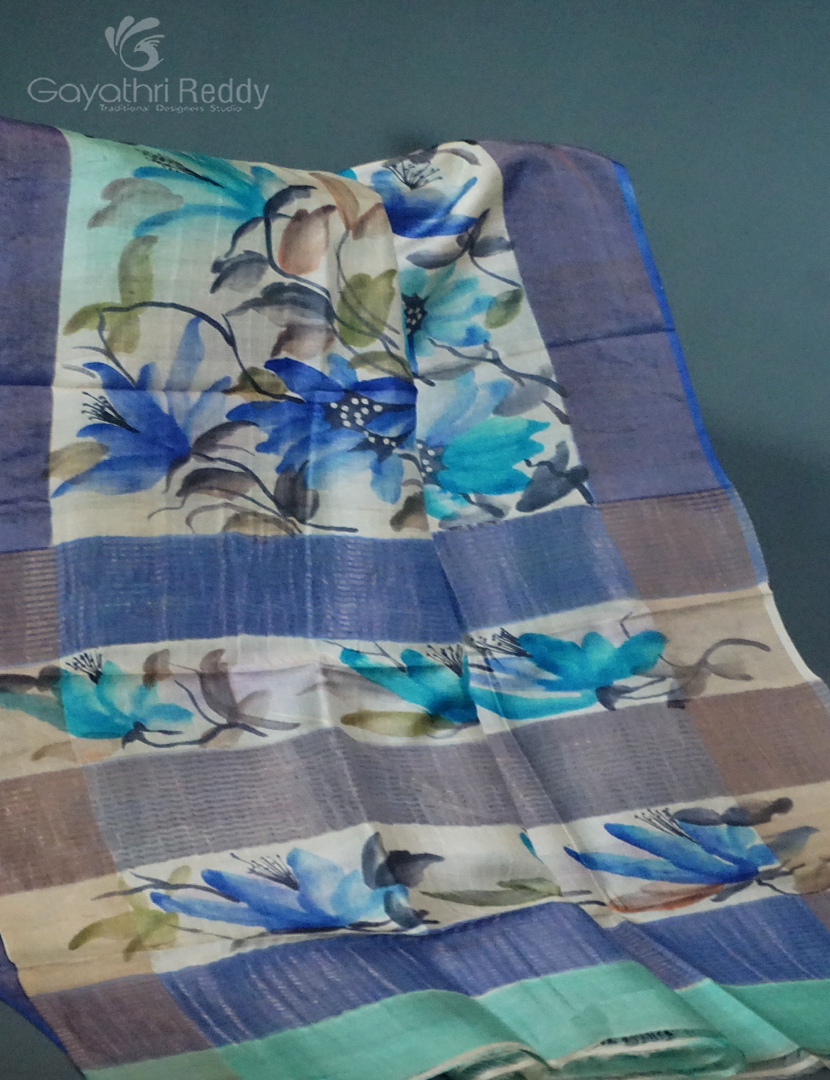 PURE DESI TUSSAR SILK HAND PAINTED-TS785