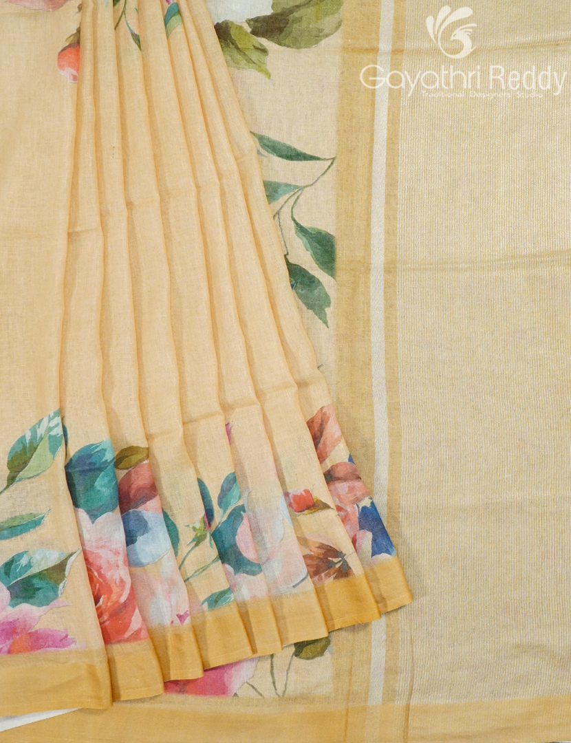PURE LINEN SAREE-L1433