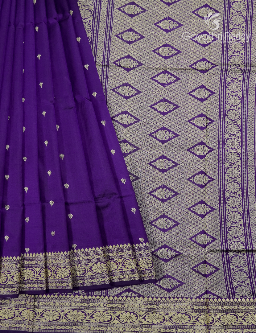 Pure Banaras Katan Silk Saree in Deep Purple