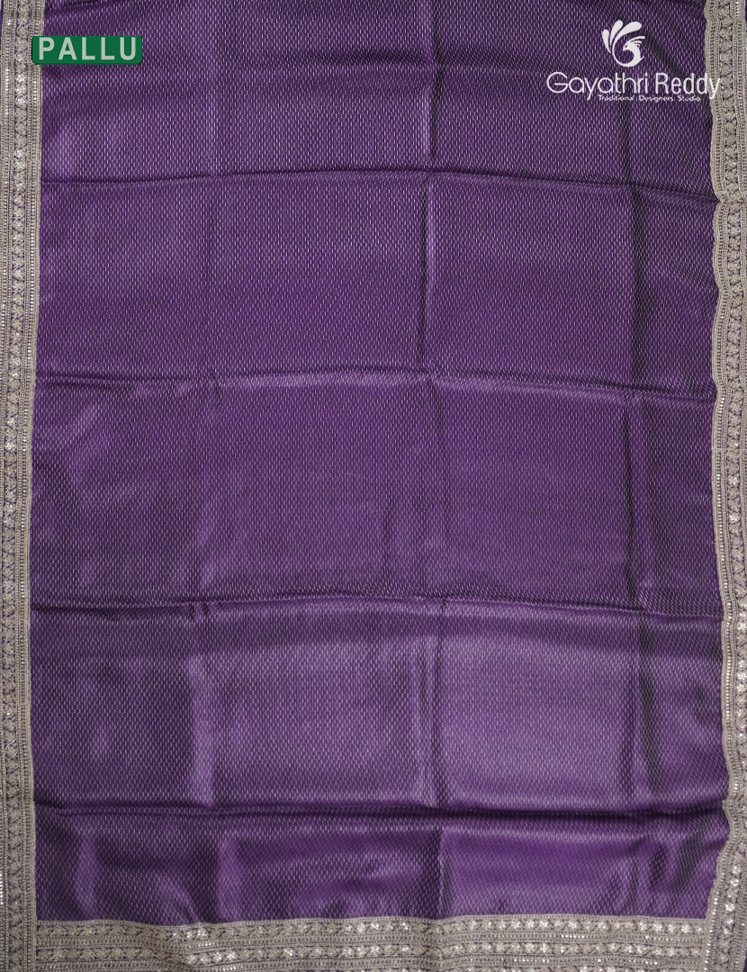 Pure Desi Tussar Fancy Saree in Deep Purple