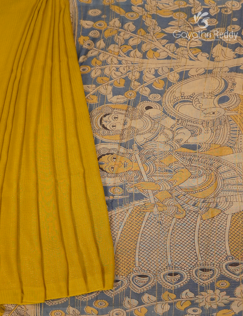Pure Munga Silk Saree in Yellow