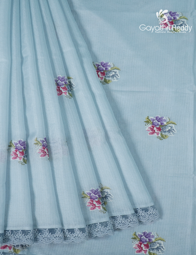 Kota Fancy Saree in Powder Blue