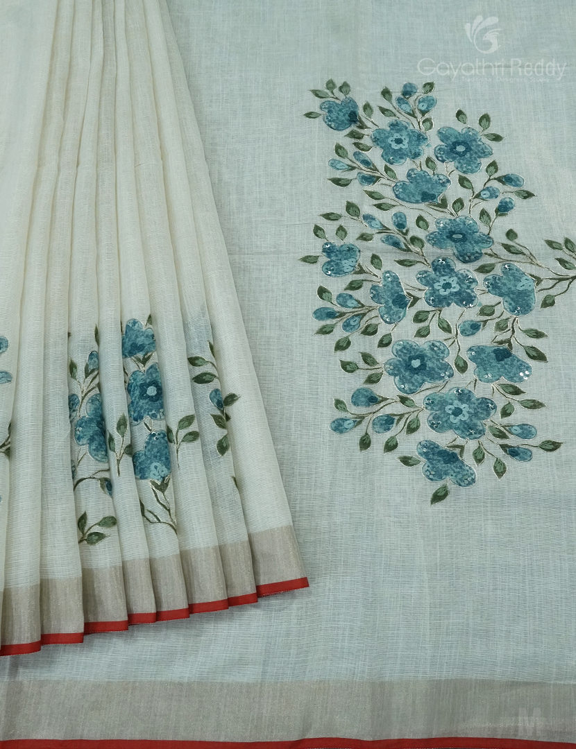 PURE LINEN SAREE-L1353