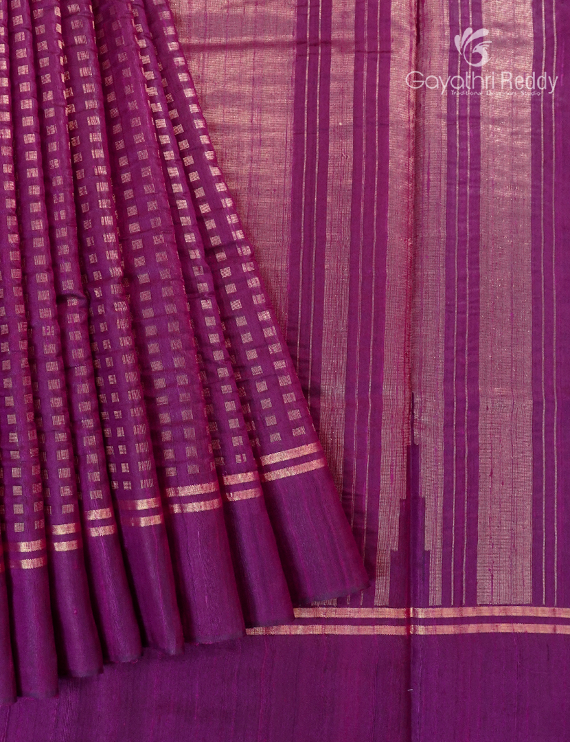 Pure Khadi Pattu Saree in Deep Magenta