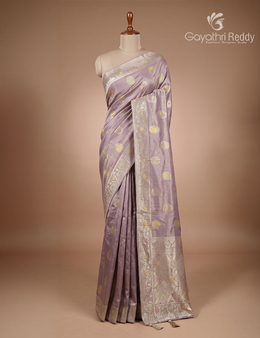 Semi Kanchipuram Silk Fancy Saree in Tissue Lavender