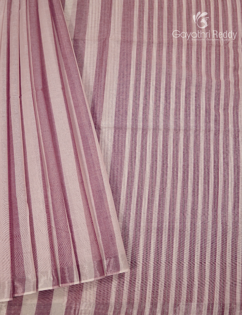 Pure Kanchi Cotton Saree in Cream and Baby Pink