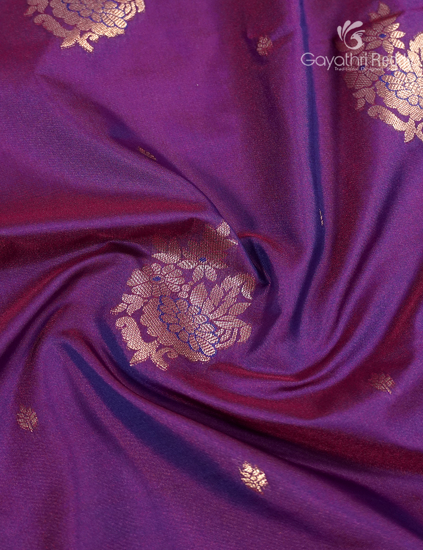 Semi Kanchipuram Art Silk Saree in Purple