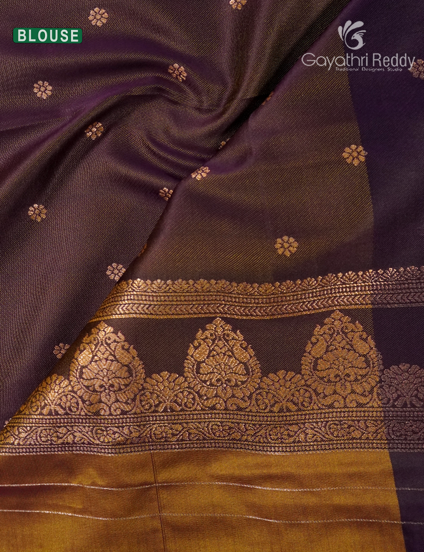 Semi Kanchipuram Art Silk Saree in Deep Mustard