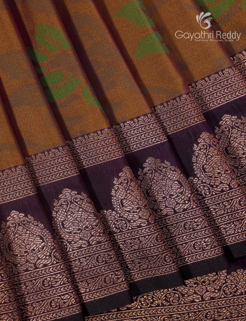 Semi Kanchipuram Art Silk Saree in Deep Mustard