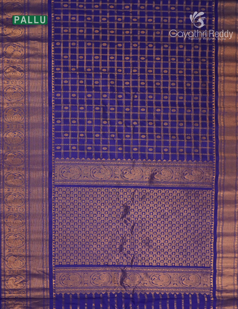 Pure Gadwal Silk Saree in Deep Blue