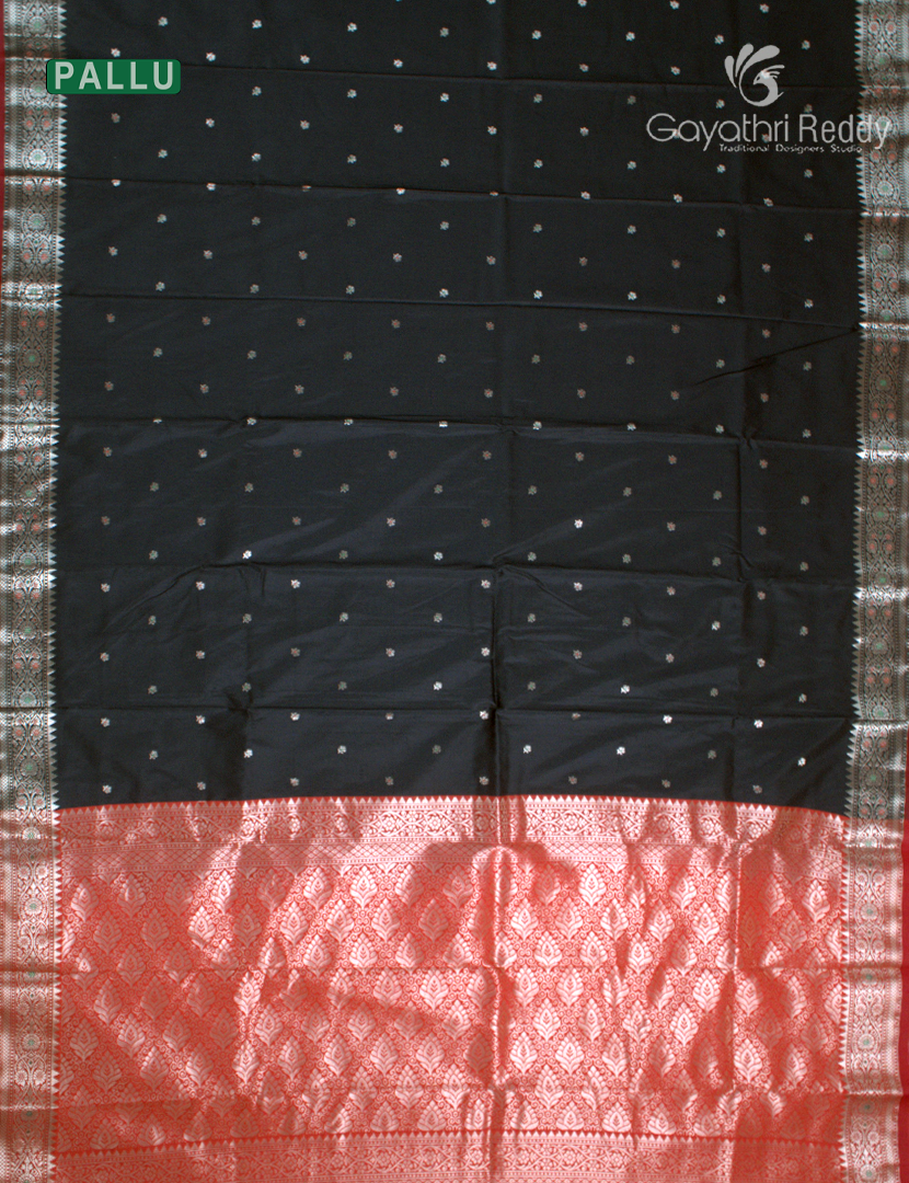 Semi Banaras Katan Silk Saree in Black